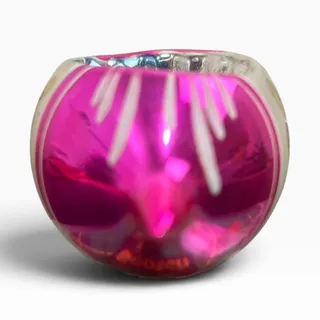 Photo of Vintage Poland Pink Mercury Glass Teardrop Indent Reflector Christmas Ornament