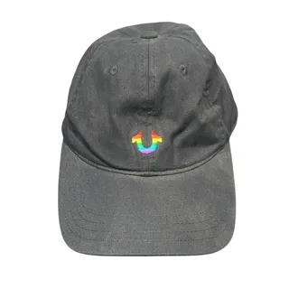 Photo of True Religion Rainbow Horseshoe Logo Black Baseball Cap One Size