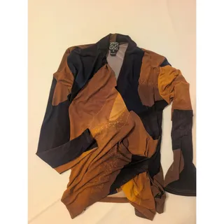 Photo of Clara Sun Woo Abstract Crossover Faux Wrap Blouse, XS, Color block, Modern
