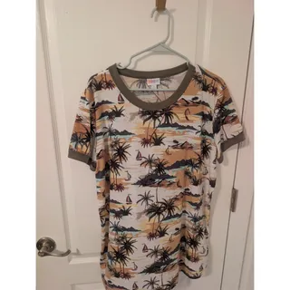 Photo of Lularoe Womans XL Sail Boat Palm Trees Short Sleeved Top, Tropical, Casual
