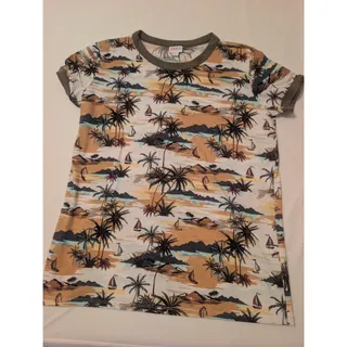 Photo of Lularoe Womans XL Sail Boat Palm Trees Short Sleeved Top, Tropical, Casual