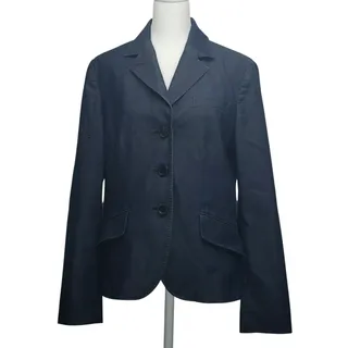 Photo of Talbots Blue Denim Blazer Jacket Size 10 Stretch Structured Preppy Office Coat