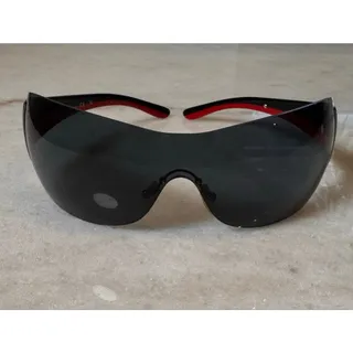 Photo of Y2K Vintage Prada SPR 54G Wrap Shield Sunglasses – Black & Red 5AV-1A1