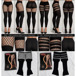 Photo of Ben Xi Black Fishnet Pantyhose Tights 2 Pair Bundle Sexy Patterned Stockings