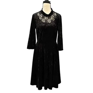 Photo of Whimsigoth Goth Witchcore Velvet Lace Holiday Party Dress Orchid Bloom US Size 8