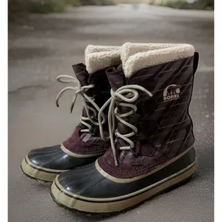 Photo of SOREL 1964 PAC Graphic Winter Boots Women Size 9 Purple Plaid Waterproof Snow