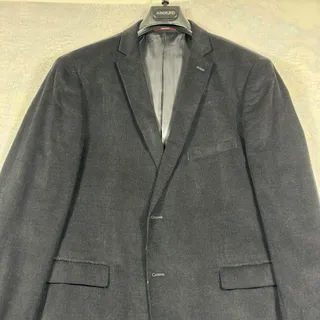 Photo of Adolfo Corduroy Sport Coat Mens 46R Black 100% Cotton Two Button Blazer