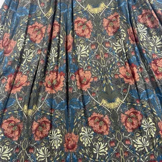 Photo of Handmade Floral Botanical Pleated Midi Skirt Womens 30 M Waist Morris Style Boho