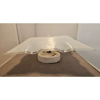 Photo of Vintage Mid Century Modern Square Ceiling Light Fixture w/Frosted Glass Floral