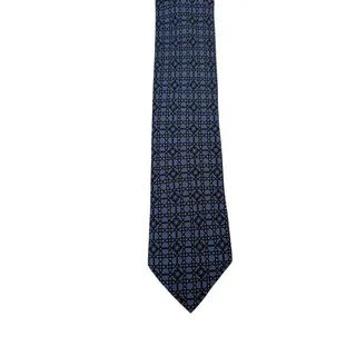 Photo of NWOT Vintage Hermès 100% Silk Men's Blue Tie With Multicolor Geometric Designs