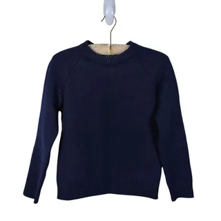 Photo of A.P.C. Womens Virgin Wool Crewneck Sweater Size M Navy Blue Minimal Quiet Luxury