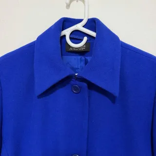 Photo of Vintage Signature by Harve Benard Royal Blue Wool Trench Overcoat Jacket