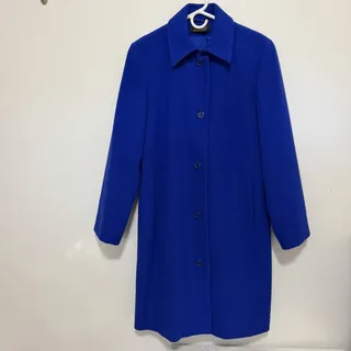 Photo of Vintage Signature by Harve Benard Royal Blue Wool Trench Overcoat Jacket