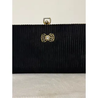 Photo of Vintage Black Evening Clutch with Gold Hardware