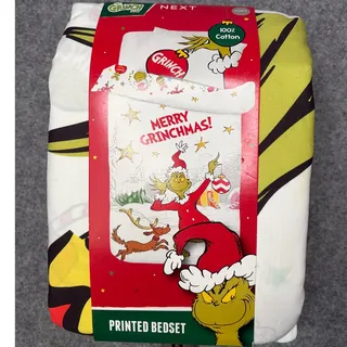 Photo of NEXT The Grinch Merry Grinchmas Full Size Duvet Bed Set 100% Cotton New Unopened