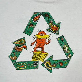 Photo of Vintage 1992 Dr. Seuss Lorax Recycle Speak For The Trees Psychedelic Parody Tee 