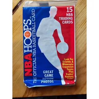 Photo of 1989-90 NBA Hoops Sealed Wax Pack w/#30 Karl Malone on back