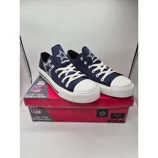 Photo of Dallas Cowboys FOCO NFL Low Top Canvas Sneakers Men’s Size 9 Navy White w/ Box