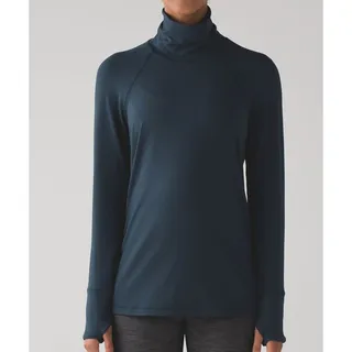 Photo of Lululemon Rulu Hill & Valley Turtleneck Shirt Size 6 Teal Base Layer Athletic