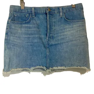 Photo of J BRAND Women’s Bonny Button Fly Mini Denim Skirt Light Blue Wash 27 Inch EUC