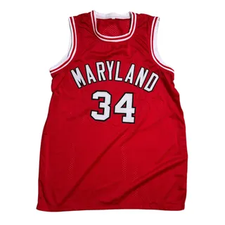 Photo of Len Bias #34 Maryland Terrapins Red Stitched Basketball Jersey – Men’s XL
