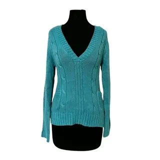 Photo of Rue 21 Teal Hooded V Neck Sweater - Medium