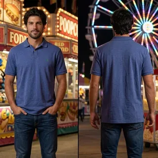 Photo of Ralph Lauren Polo Blue Mesh Casual Short Sleeve Shirt Green Pony Men's Large