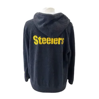 Photo of Pittsburgh Steelers NFL Team Apparel Full Zip Hoodie Jacket Men's Large Black