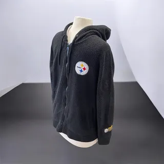Photo of Pittsburgh Steelers NFL Team Apparel Full Zip Hoodie Jacket Men's Large Black