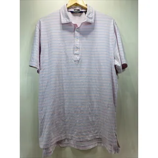 Photo of Polo Golf Ralph Lauren Shirt Mens L Pink Blue Stripes Short Sleeve Stretch 42 44