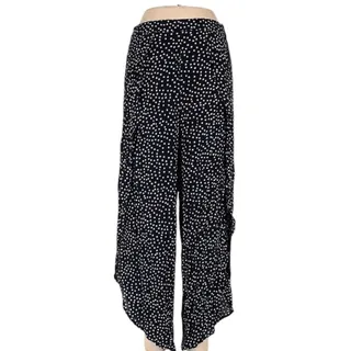 Photo of RD Style Blue White Polka Dot Wide Leg With Slit Pants Size Large NWOT