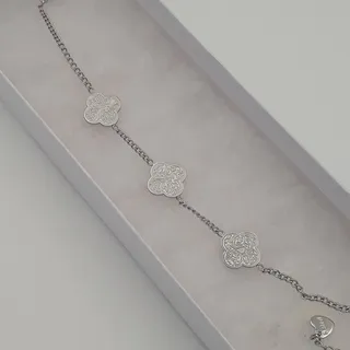 Photo of Women's 3 Clover (Sabr, Shukr, & Tawakkul) Bracelet - Silver Plated