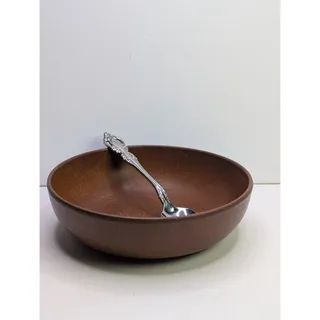 Photo of Oneida Michelangelo Grapefruit SpoonStainless & Vintage Ellingers Brown Bowl