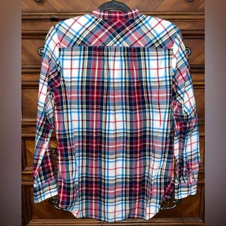 Photo of Lands' End Plaid Flannel Tunic Shirt 19” P2P