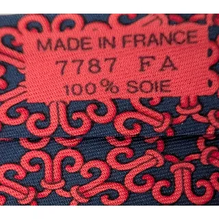 Photo of Vintage Hermès 100% Silk Men's Purplish-Blue Tie With Red Geometric Designs