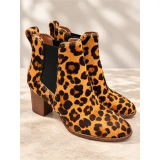 Photo of MADEWELL Regan Leopard Calf Hair Chelsea Ankle Boots Size 6 Block Heel Animal Pr