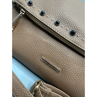 Photo of Rampage Tan Faux Leather Shoulder Bag Purse 8" x 11" x 2"