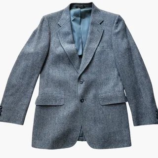 Photo of VTG Kuppenheimer Wool Tweed Blazer 40L Bluish Gray Herringbone Sport Coat Jacket