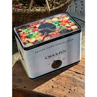 Photo of Crock Pot Recipe Card Collection Tin Slow Cooker Recipes Vintage Style