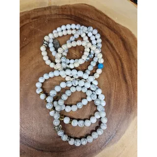 Photo of Natural Howlite Stone Bracelets 7pc Set