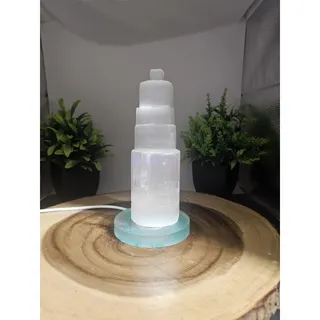 Photo of Selenite Tower LED Night Light, Color-Changing Crystal Lamp (8-Inch)