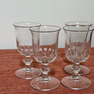 Photo of Vintage Duncan Miller Governor Clinton Pattern 420 Wine Goblets Set of 4 MCM