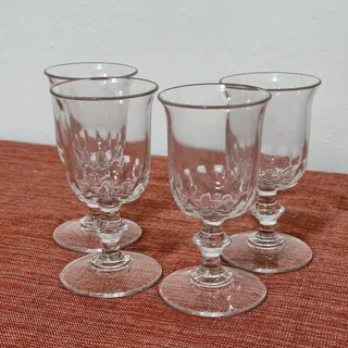 Photo of Vintage Duncan Miller Governor Clinton Pattern 420 Wine Goblets Set of 4 MCM