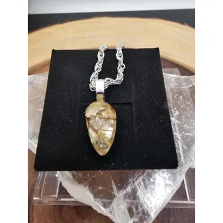 Photo of Tear Drop citrine pendant necklace 16in