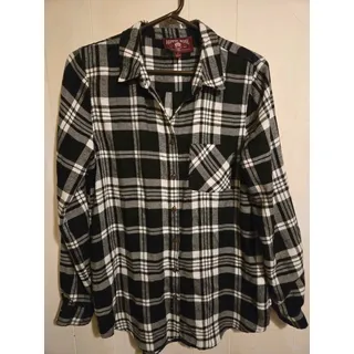 Photo of Hippie Rose Plaid Flannel Shirt S