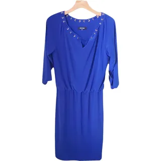 Photo of  Nine West Royal Blue Blouson Dress Eyelet Neck 3/4 Sleeve Women's Size 2 NWT