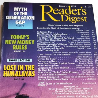 Photo of Vintage Reader's Digest January 1995 Magazine - Lost in the Himalayas