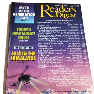 Photo of Vintage Reader's Digest January 1995 Magazine - Lost in the Himalayas