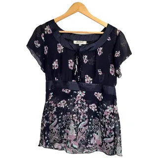 Photo of Romy sheer floral chiffon blouse y2k boho top 2000s