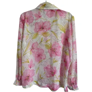 Photo of Blair Pink Floral Button Blouse – Cottagecore Resort M